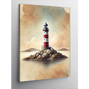 Kanvas Tablo Deniz Feneri Ve Kayalıklar 70x100 cm