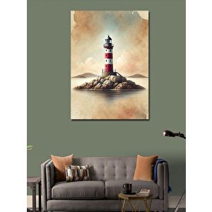 Kanvas Tablo Deniz Feneri Ve Kayalıklar 70x100 cm