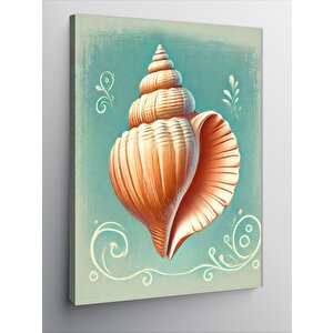 Kanvas Tablo Deniz Kabuğu Ve Soyut Tasarım 70x100 cm