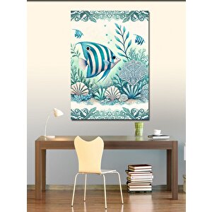Kanvas Tablo Deniz Altı Mercan Balığı 100x140 cm