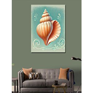 Kanvas Tablo Deniz Kabuğu Ve Soyut Tasarım 50x70 cm