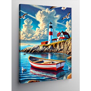 Kanvas Tablo Liman Ve Deniz Manzarası 70x100 cm