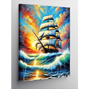 Kanvas Tablo Rüzgarlı Deniz Manzarası 100x140 cm