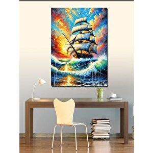 Kanvas Tablo Rüzgarlı Deniz Manzarası 100x140 cm