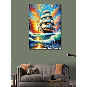 Kanvas Tablo Rüzgarlı Deniz Manzarası 100x140 cm