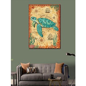 Kanvas Tablo Tarihi Deniz Kaplumbağası 50x70 cm