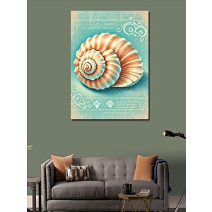 Kanvas Tablo Deniz Kabuğu Çizimi 100x140 cm