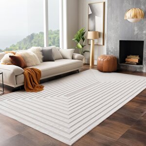 Modern Krem Renkli 3-d Desenli Bohem Salon Mutfak Mekan Teras Balkon Oda Ve Çocuk Halısı Oymalı Halı 80x250 cm