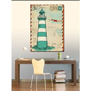 Kanvas Tablo Deniz Feneri Kartpostalı 50x70 cm
