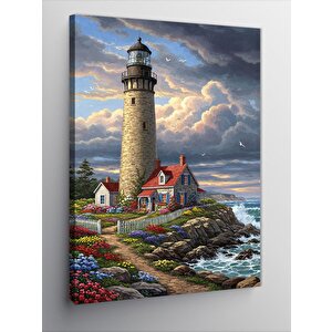 Kanvas Tablo Deniz Feneri Manzarası 100x140 cm