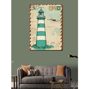 Kanvas Tablo Deniz Feneri Kartpostalı 100x140 cm