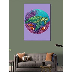 Kanvas Tablo Renkli Deniz Kaplumbağası 100x140 cm