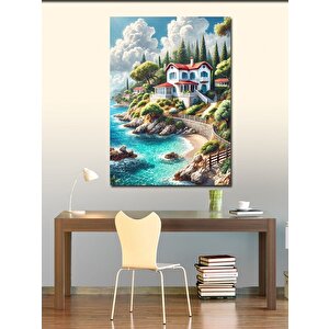 Kanvas Tablo Deniz Kıyısındaki Villa 100x140 cm