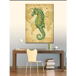 Kanvas Tablo Denizatları Ve Deniz Haritası 100x140 cm