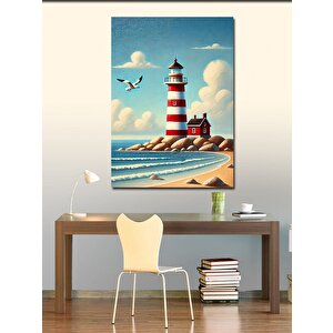 Kanvas Tablo Deniz Feneri Manzarası 100x140 cm