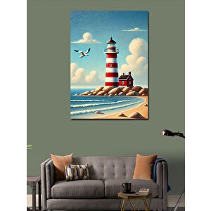 Kanvas Tablo Deniz Feneri Manzarası 100x140 cm