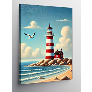 Kanvas Tablo Deniz Feneri Manzarası 50x70 cm