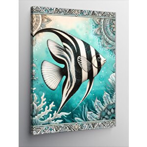 Kanvas Tablo Deniz Altı Balık Deseni 50x70 cm