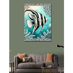 Kanvas Tablo Deniz Altı Balık Deseni 50x70 cm