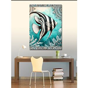 Kanvas Tablo Deniz Altı Balık Deseni 100x140 cm