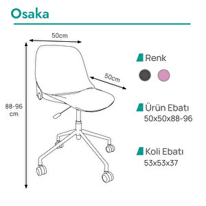 Osaka Siyah Minimalist Çalışma Sandalyesi