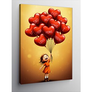 Kanvas Tablo Balonlarla Uçan Kız 70x100 cm