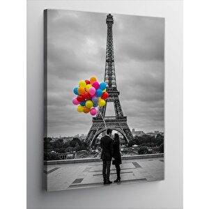 Kanvas Tablo Eyfel Kulesi Ve Balonlar 50x70 cm