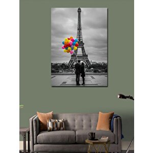 Kanvas Tablo Eyfel Kulesi Ve Balonlar 50x70 cm