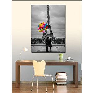 Kanvas Tablo Eyfel Kulesi Ve Balonlar 70x100 cm