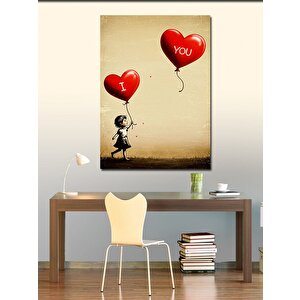 Kanvas Tablo Balonlar Ve "i Love You" Teması 50x70 cm