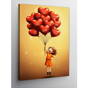 Kanvas Tablo Balonlarla Uçan Çocuk 50x70 cm
