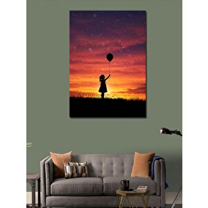 Kanvas Tablo Balonla Gün Batımı 50x70 cm