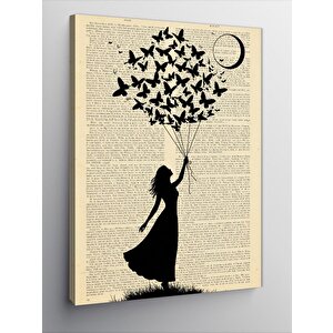 Kanvas Tablo Balonlar Ve Kuşlarla Siluet 70x100 cm