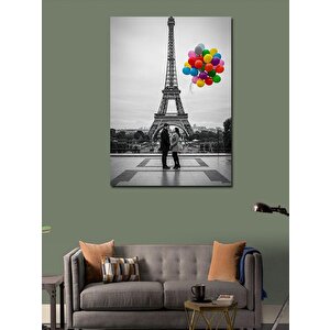 Kanvas Tablo Eyfel Kulesi Ve Balonlar 50x70 cm