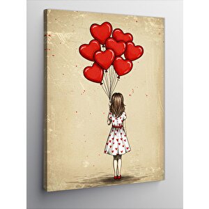 Kanvas Tablo Balonlarla Oynayan Kız 70x100 cm