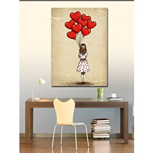 Kanvas Tablo Balonlarla Oynayan Kız 70x100 cm