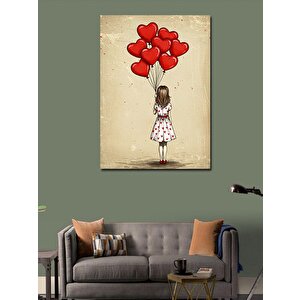 Kanvas Tablo Balonlarla Oynayan Kız 70x100 cm