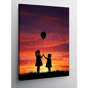 Kanvas Tablo Gün Batımında Balonlar 100x140 cm