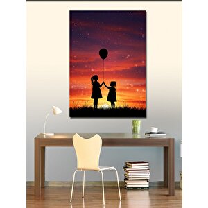 Kanvas Tablo Gün Batımında Balonlar 100x140 cm