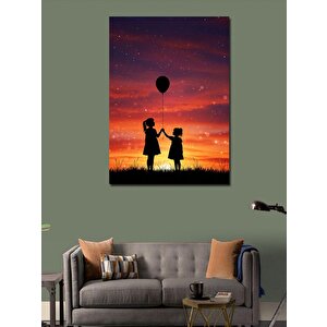 Kanvas Tablo Gün Batımında Balonlar 100x140 cm