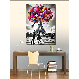 Kanvas Tablo Eyfel'de Balonlar 70x100 cm