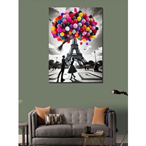 Kanvas Tablo Eyfel'de Balonlar 70x100 cm