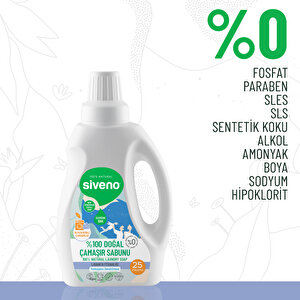 %100 Doğal Çamaşır Sabunu %100 Bitkisel Deterjan Yumuşatıcı Gerektirmez Konsantre 750 Ml X2 Adet