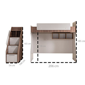 Ranza, Milano Genç Odası Takımı Çift Kişilik Modern Ranza + Üç Kapaklı Modern Dolap