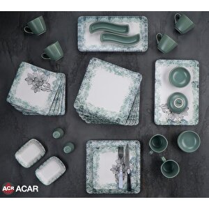 10452 Mint 33 Parça 6 Kişilik Seramik Kahvaltı Takımı