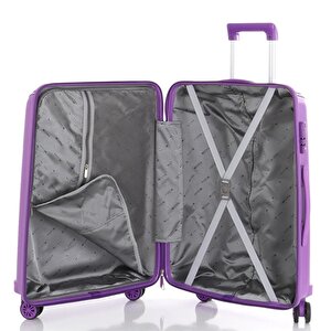 3lü Set Kırılmaz Silikon Seyahat Valizi Bavulu V305 Mor