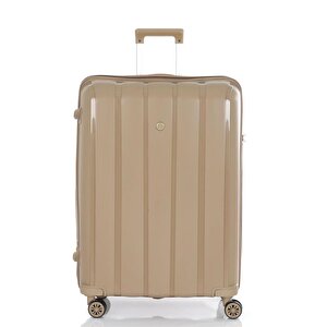 3lü Set Kırılmaz Silikon Seyahat Valizi Bavulu V305 Şampanya