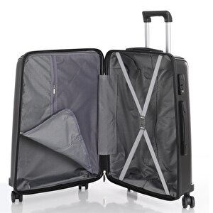 3lü Set Kırılmaz Silikon Seyahat Valizi Bavulu V305 Siyah