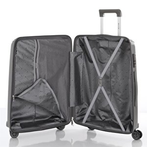 3lü Set Kırılmaz Silikon Seyahat Valizi Bavulu V305 Gri