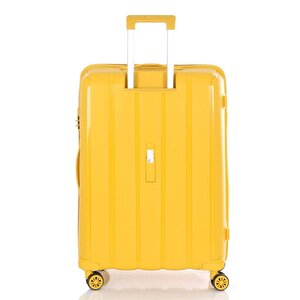 Mçs 3lü Set Kırılmaz Silikon Seyahat Valizi Bavulu V305 Sarı